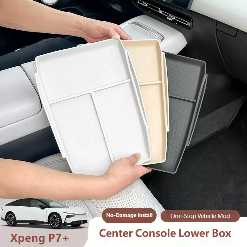 Armrest Box Storage Box For XPENG P7+ 2026 2027 Interior Central Armrest Lower Storage Box Organizer Pallet Tray