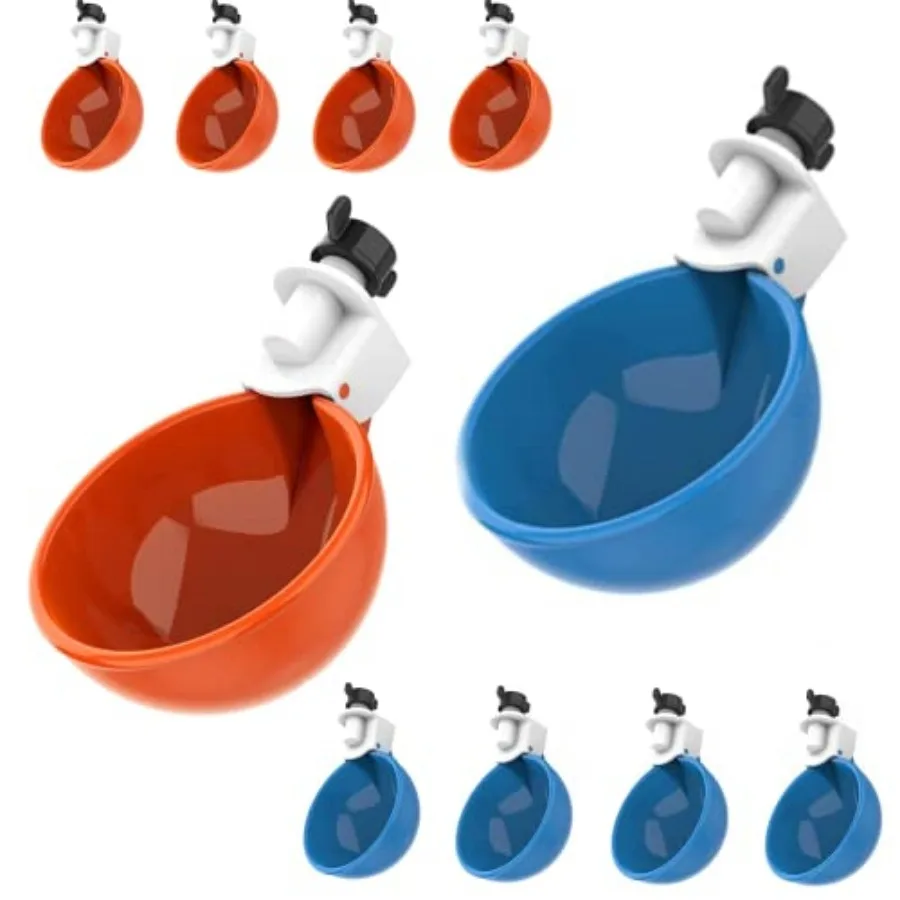 

Chicken Waterer Cups 10 Pack - 5 Orange and 5 Blue