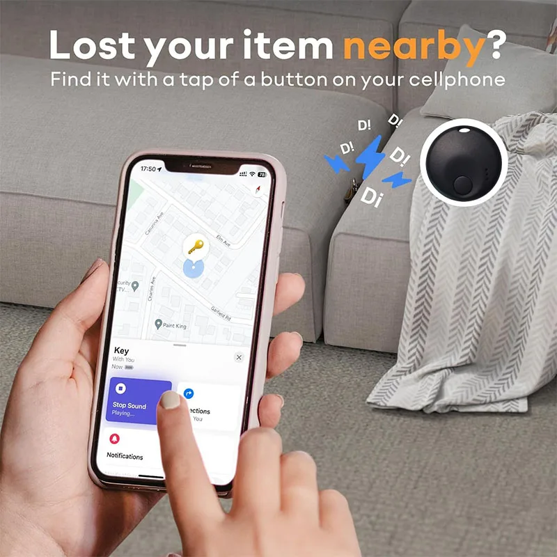 Smart Bluetooth GPS Tracker Work with Apple Find My APP ITag Anti Lost Reminder Device MFI Rated Locator Car Key Pet Kids Finder