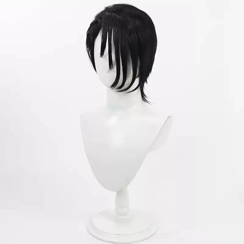 Brújula: Sistema de análisis de proporciones de combate Pelucas de cosplay 30 cm Pelo negro corto y liso resistente al calor