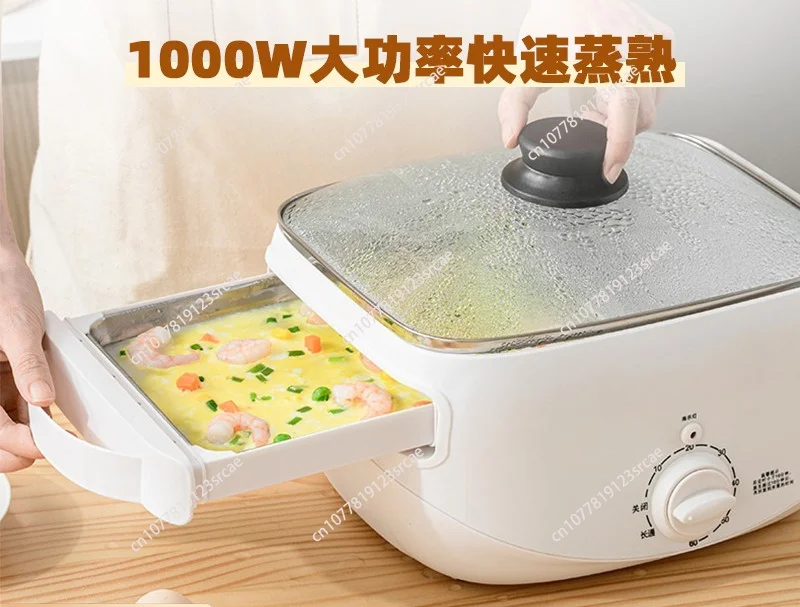 Household Electric Rice Noodle Roll Machine, Drawer Type Multi-Function Breakfast Steamer for Home Use