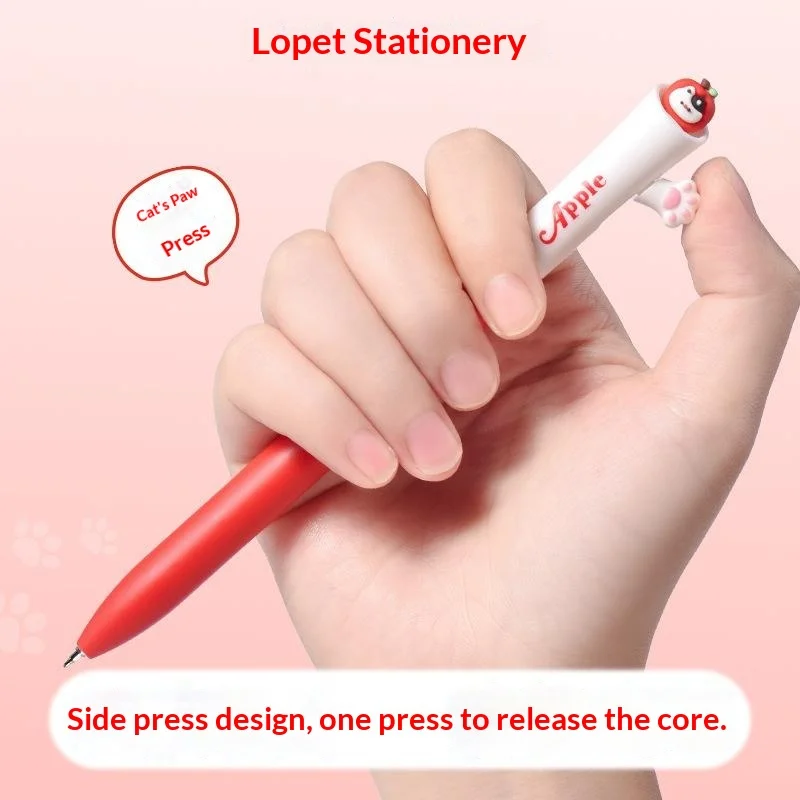 New New 4Pcs Cute Puppy/Kitten/Panda Set 0.5 ST Nib Smooth Writing Side Push Exam Pens Replaceable School Office Supplies