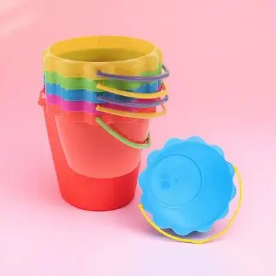 Secchio per sabbia da spiaggia, 6 pezzi, antiscivolo, durevole, per esterni, per scavo di sabbia, secchio multiuso portatile per giocare