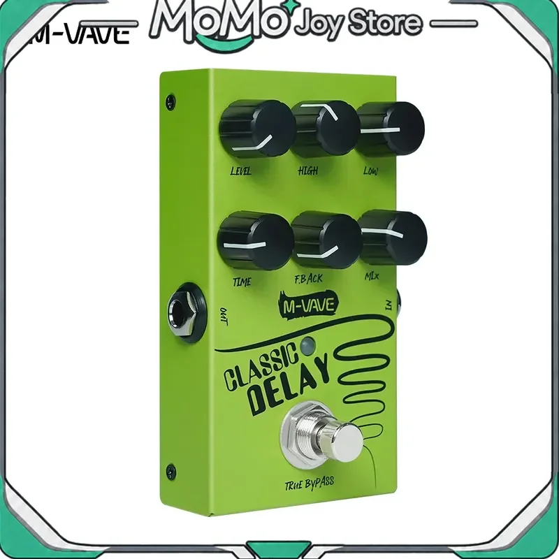 M-Vave Classic Delay Guitar Bass Pedal, True Bypass Design, Max 600ms Delay Time, Single Block Effects For Instrument