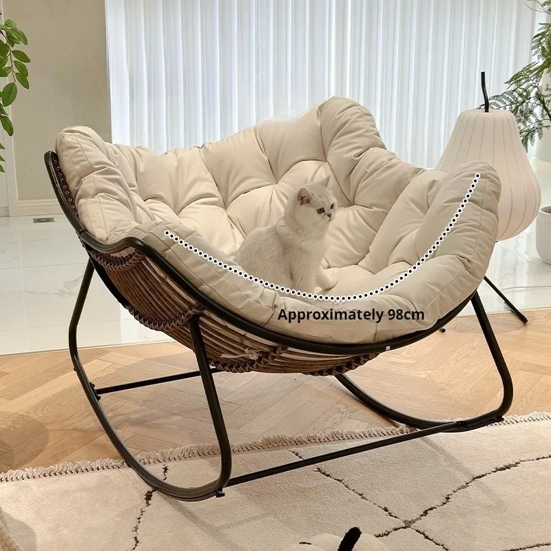 الاسترخاء الروطان المنسوجة كرسي صالة شرفة بسيطة تهز لينة أريكة كرسي الحديثة الفاخرة الإبداعية الفن أثاث غرفة المعيشة