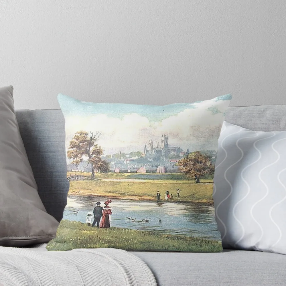 

Lincoln from The River, Lincolnshire, England Throw Pillow Pillowcases ornamental pillows for living room