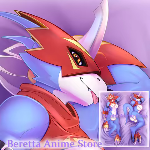 Dakimakura Anime Flamedramon Double-Sided Print Life-size Body Pillow Cover