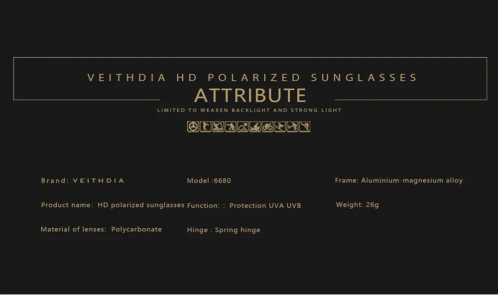 VEITHDIA Sonnenbrille Aluminium Magnesium Brillen Polarisierte Linse Vintage Brillen Männlich Fahren Sonnenbrille Für Männer/Frauen VT6680 – Detail 5