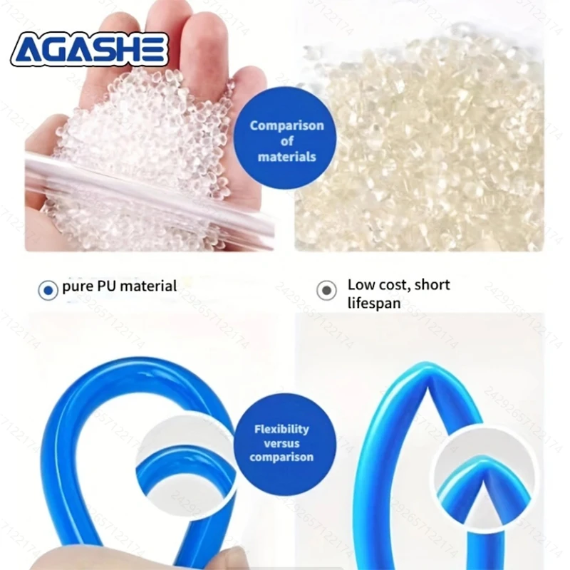 AGASEH 1 قطعة خرطوم ضاغط الهواء مع موصل سريع (الاتحاد الأوروبي 3 في 1 مع واقي زنبركي)، خرطوم هواء PU معزز مرن 10/20/30 م 8*5 م #4