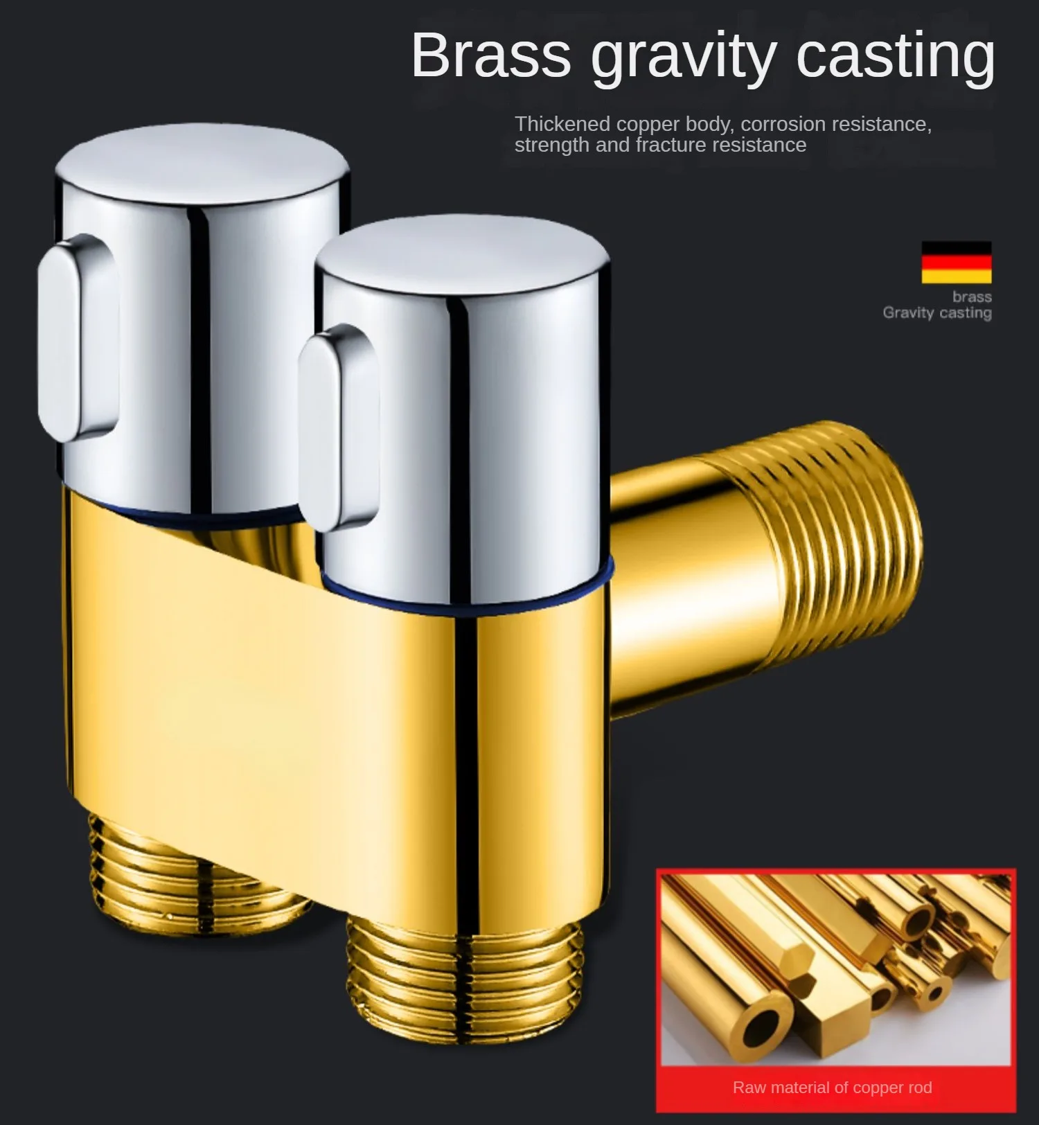 Double Outlet Angle Valve Wall-mounted Double Outlet Bidet Toilet Accessories Hygienic Shower Toilet Bidet Sprayer Shower Head