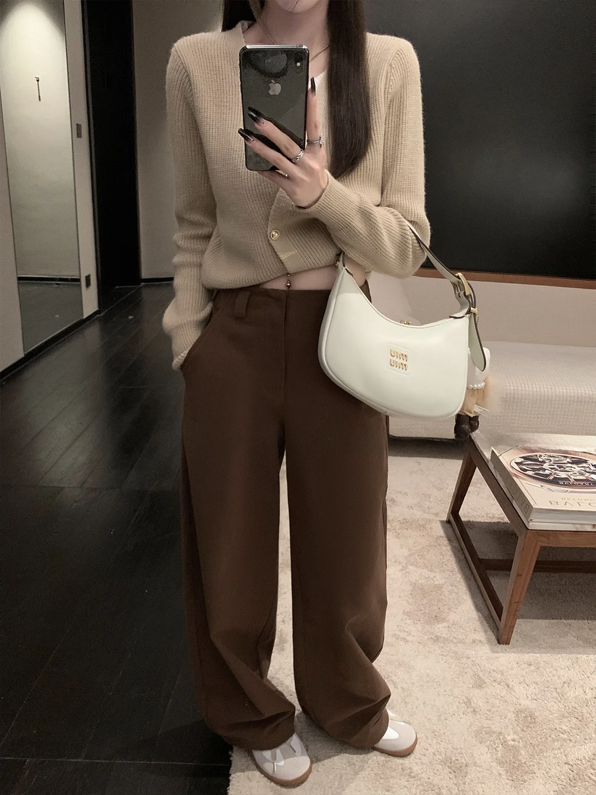 

Женские повседневные брюки из хлопка с высокой талией, прямого кроя, свободные, осенне-зимние, утягивающие, в уличном стиле