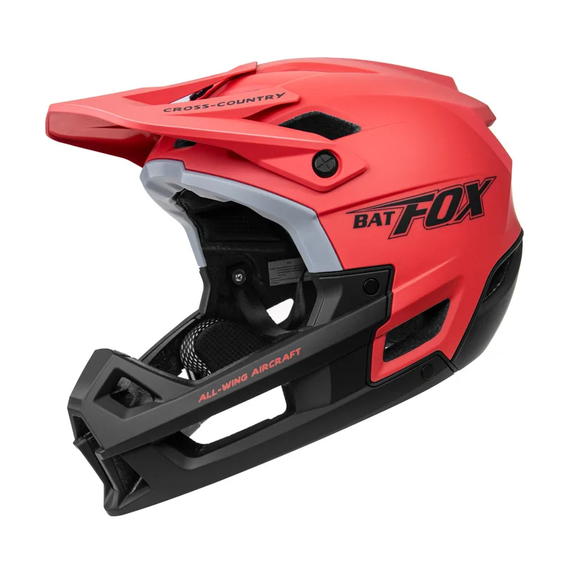 BATFOX Full Face MTB Bicycle Helmet with Goggles Adult Youth DH One-Piece Moto Riding Head Protection Mountain Bike Safety Hat