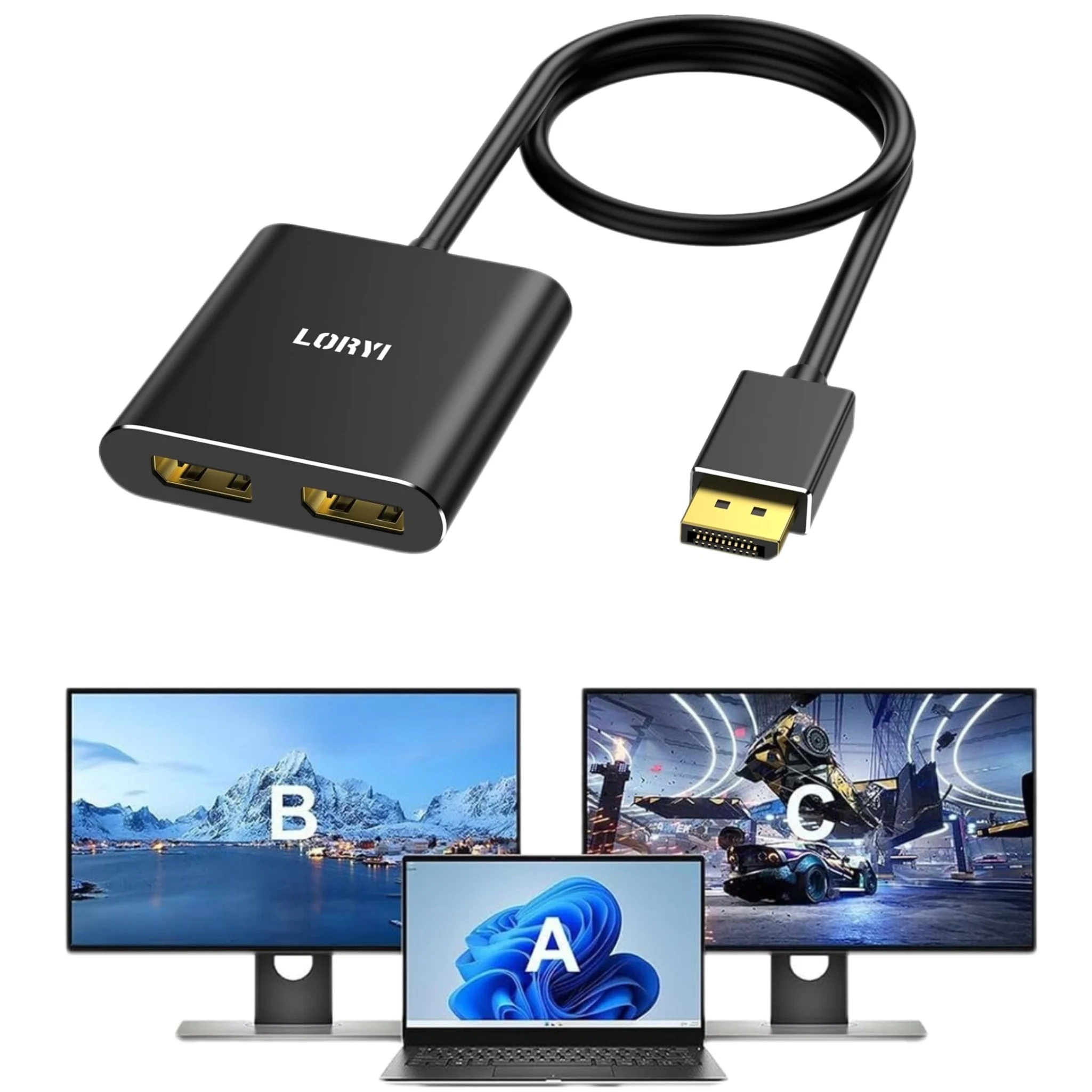 

Разветвитель DisplayPort к двойному HDMI, 4K, 60 Гц, мультимонитор, 2 HDMI для компьютера, ноутбука, графической карты, ПК, Windows, MST, расширенный режим
