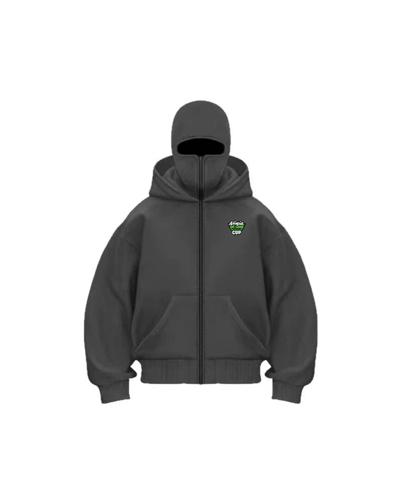 

Комплект из двух предметов: толстовка-кардиган на молнии с капюшоном и ветрозащитная куртка в стиле бандитского дизайна от американского модного бренда Kawasaki.