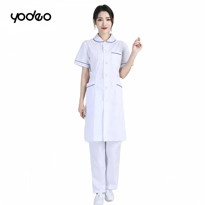 High end plus size nurse uniform short /long sleeved women laboratory uniform oral dental beauty salon medical working clothes