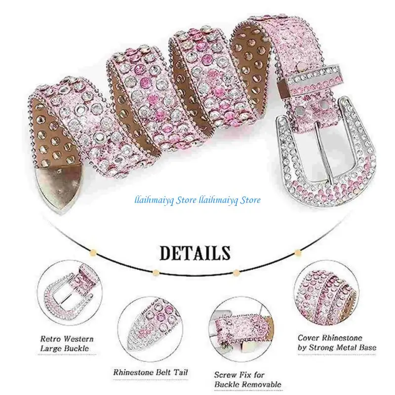 

573B Glinting Rhinestones Waist Belt Body Chains for Jeans Stage Shows for Women Girls Ladies for Music Festival