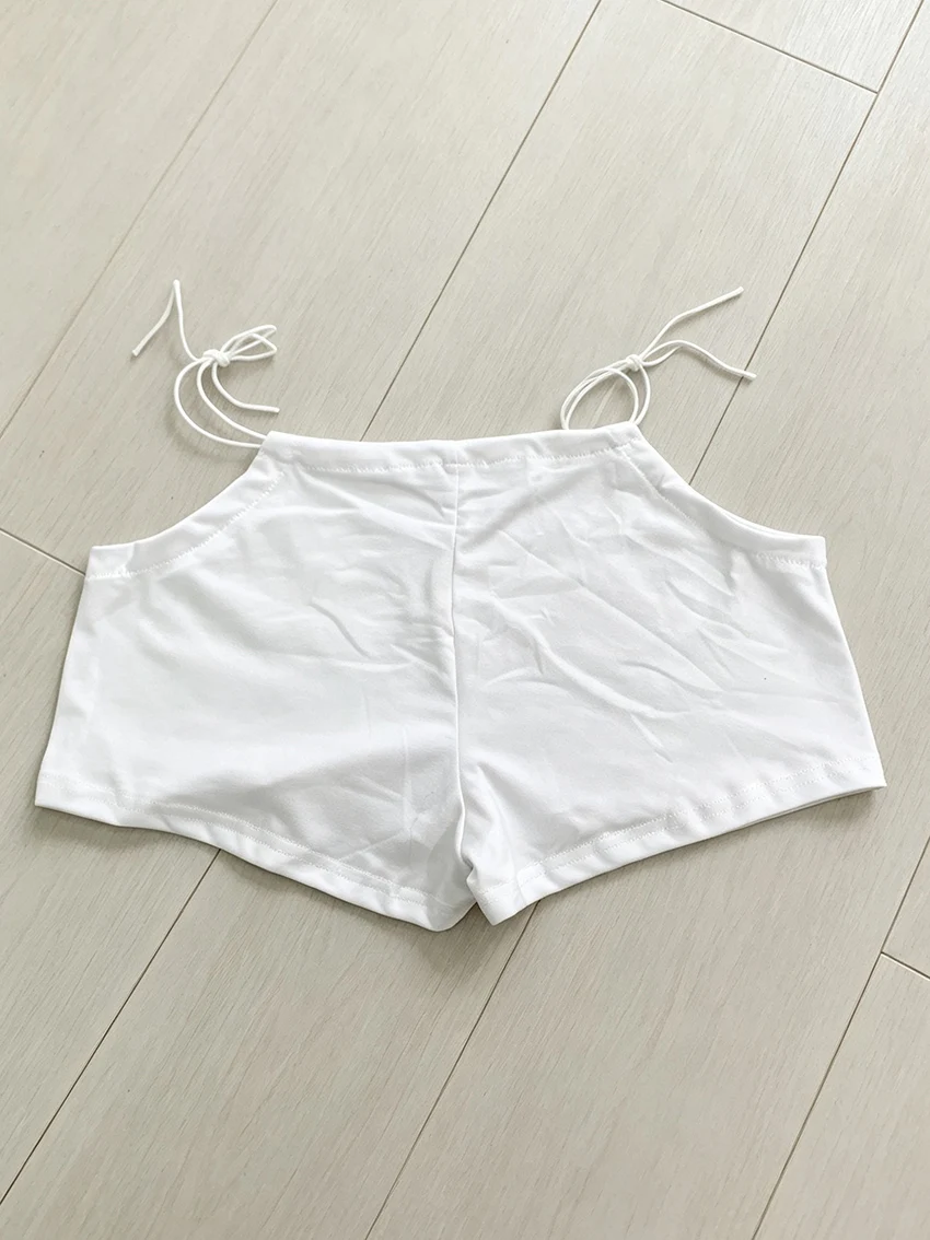 Y2K-Ästhetik Damen-Shorts mit seitlichen Bändern, niedriger Taille, Taschendesign, einfarbig, dehnbar, kurze Hose für Sommer, Strand, Streetwear, Lounge-Shorts – Detail 4