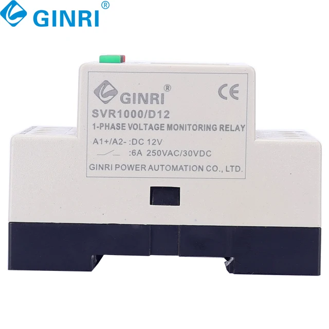 Ginri  SVR1000D12  Voltage Detection Relay Single Phase Over Voltage Under Voltage Protection Relay AC/DC Monitoring Relay