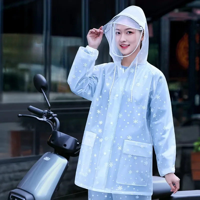 Raincoat rain pants suit women's thickened adult long full body rain proof waterproof electric vehicle split raincoat