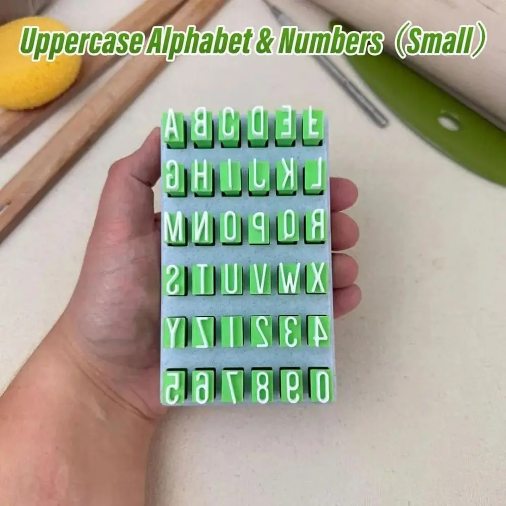 Großbuchstaben-Alphabet Tonstempel Prägung Kleinbuchstaben Keramik Künstlerische Buchstaben DIY Handwerk Tragbar