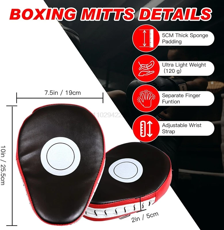 Picture 6: 2-in-1 Boxing Pads and Mitts Set - Punching Strike Pads & Training Gloves for Adults, Youth Home Gym Kickboxing, MMA Drills