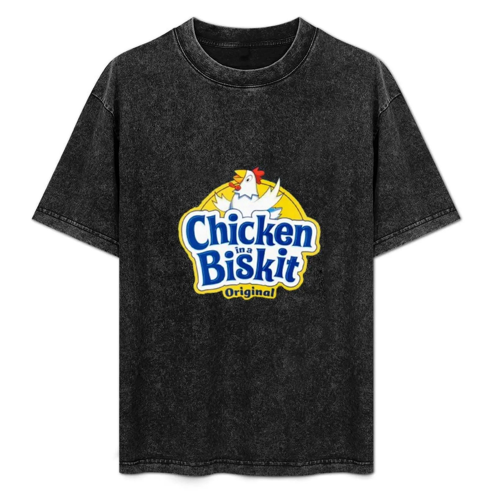 

Chicken in a Biskit Logo T-Shirt blue archive quick-drying vintage t shirts designer shirts fitted t shirts for men