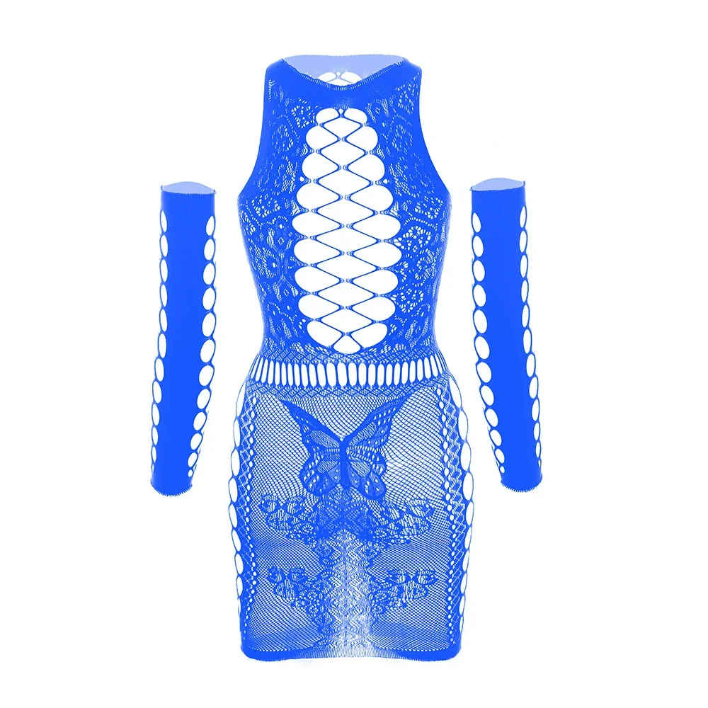 Femboy Clothing Sissy Bodysuit Men Gay Sissy Sexy Mesh See Through Lingerie Gloves Dress Fishnet Top And Pantyhose Funny Apparel