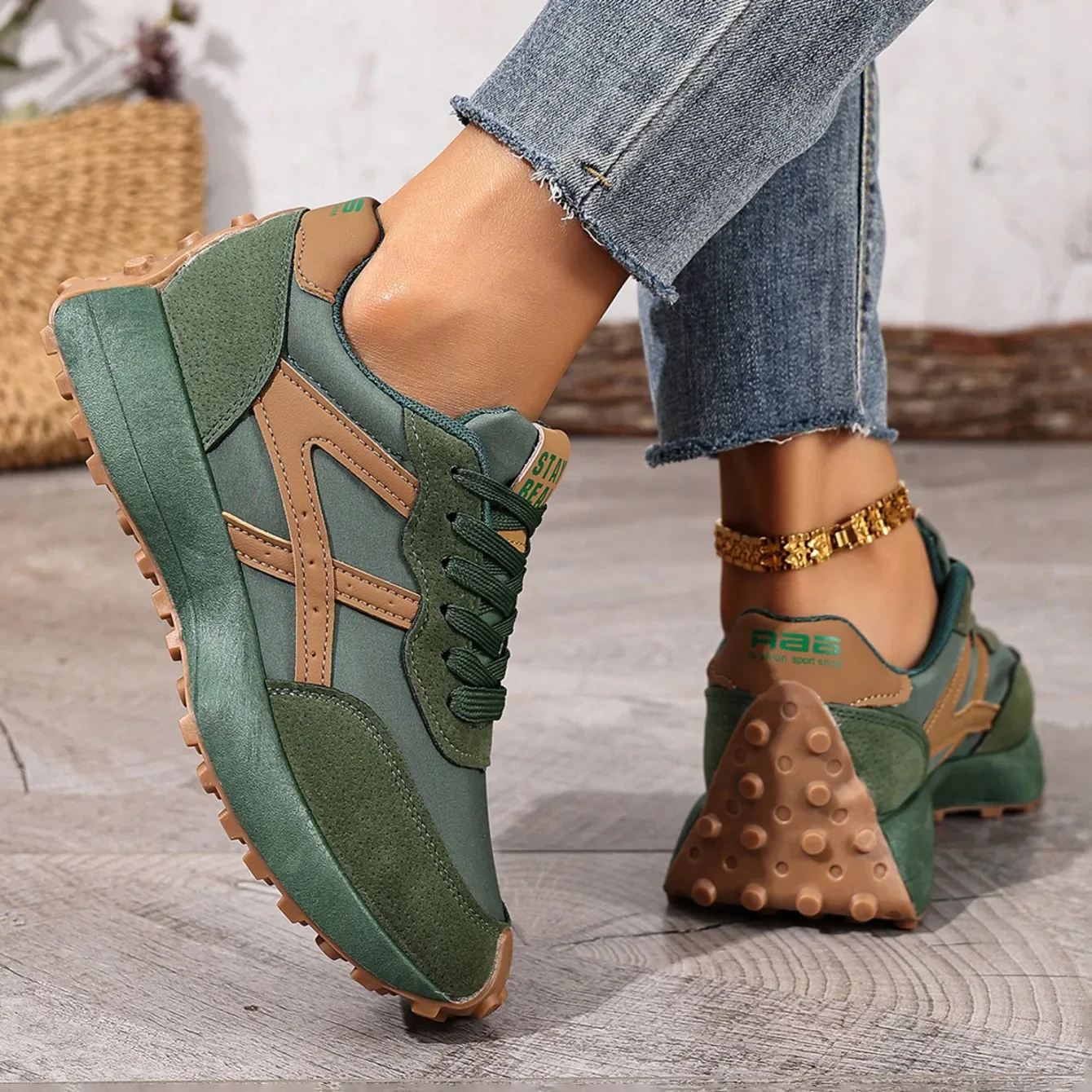 2025 Neue Damen-Sneaker Frühling Casual Schnür-Sportschuhe Luxus-Plattform Rutschfeste Laufschuhe Damen Zapatos De Mujer – Detail 13