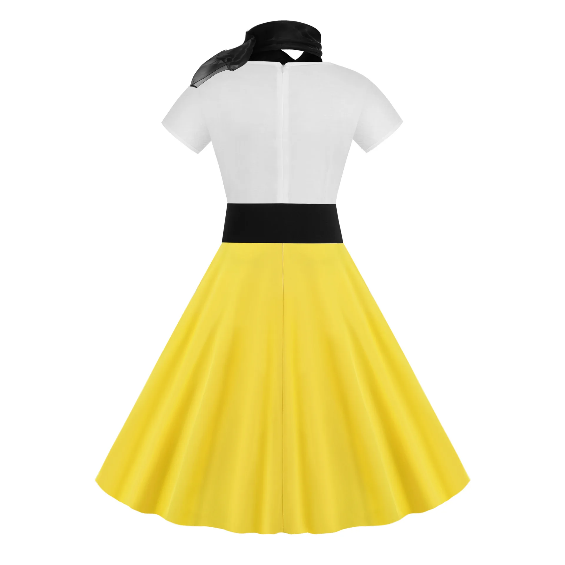 50S 60s vintage poodle dresses with scarf women pinup vestidos summer puppy retro rockabilly dresses hippie retro costume