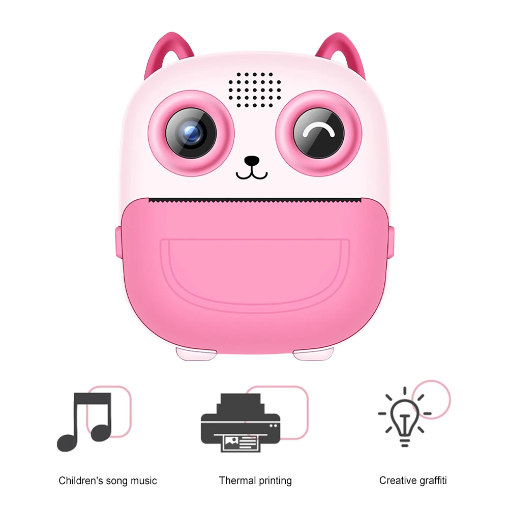 

6 In 1 Cute Digital Camera Wireless Thermal Print Camera Type-C Rechargeable HD Photo Printing Camera Christmas Birthday Gifts