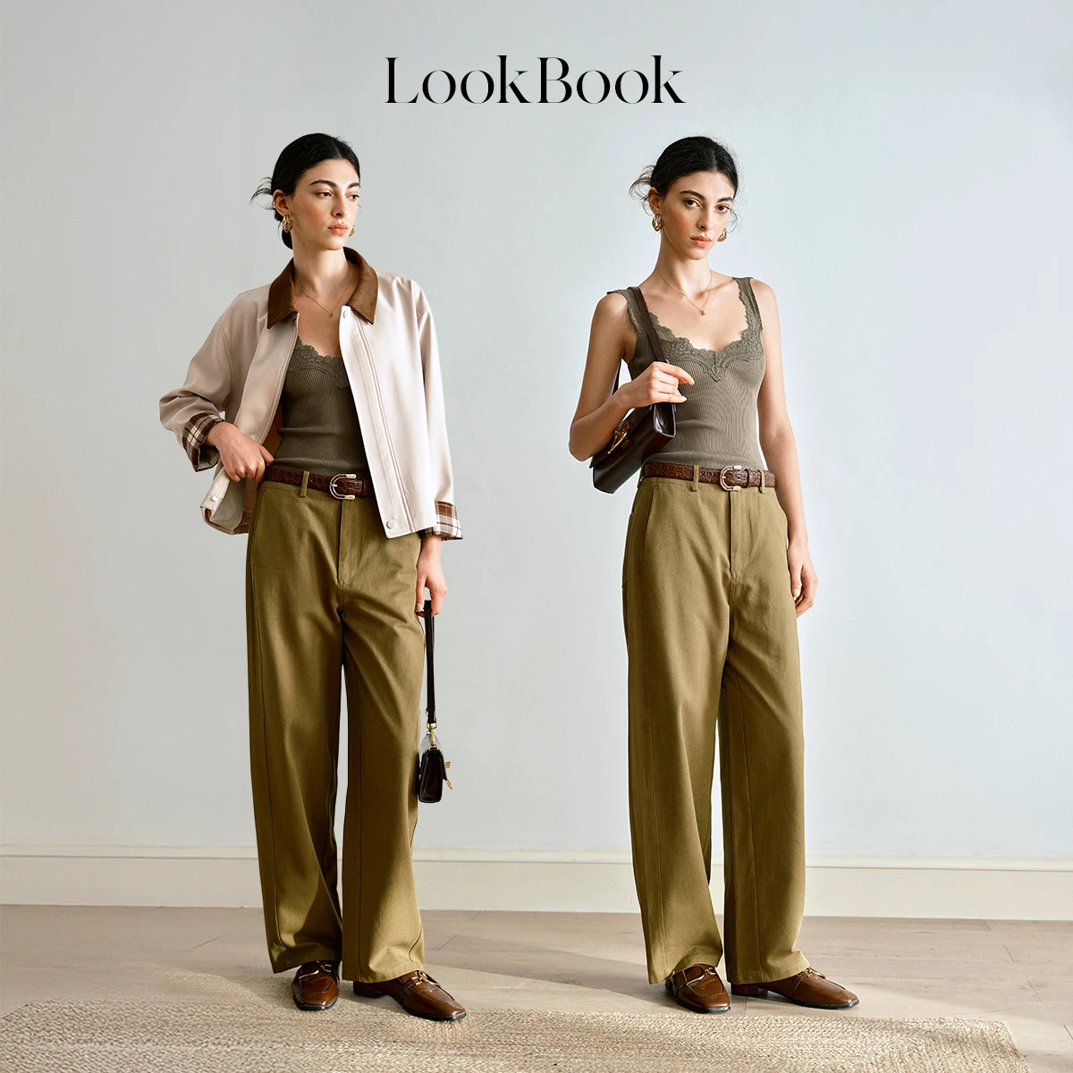 OLrain Casual Hong Kong Style Pants 2025 New Women's Autumn Versatile Relaxation Pant Loose Solid Straight Trouser O57QK000661