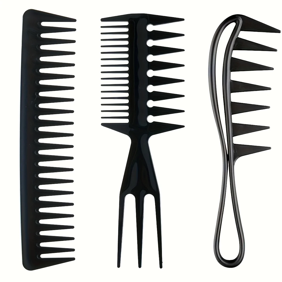 3-Piece/Set Men's Hair Styling Comb Set, Barber Accessories 3-in-1 Fishbone-Shaped Comb, Wide-Tooth Comb, Texture Comb, Suitable for Professional Salons and Home Use