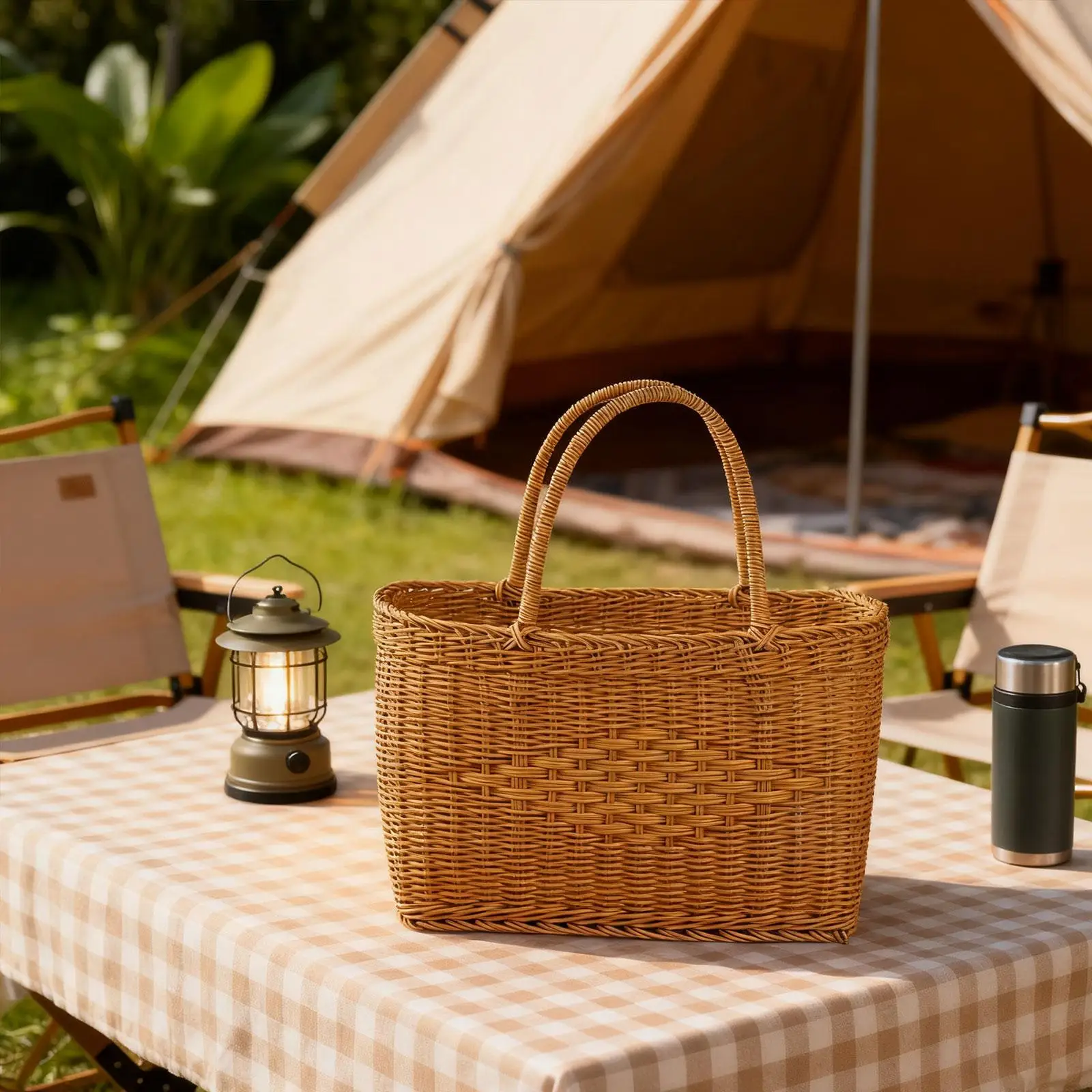 

Корзина ручной работы Корзина для пикника Универсальный органайзер для гостиной в помещении и на открытом воздухе