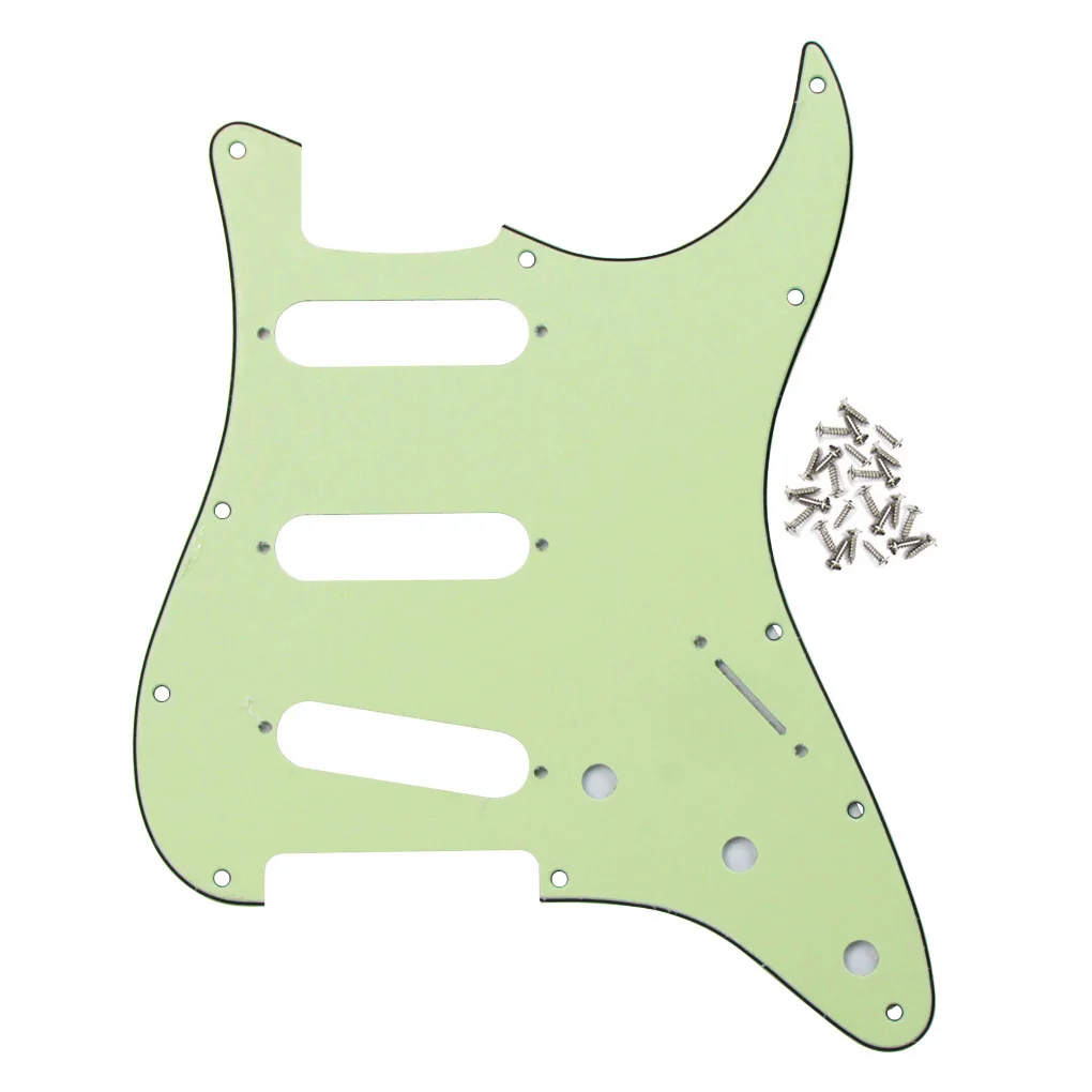 Fleor 1pc st sss E-Gitarre Schlagbrett Kratz platte & Schrauben für 11 Löcher Gitarren teile, 4 Farben wählen – Detail 6