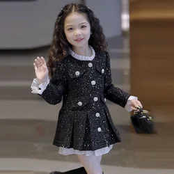 Children Girls Dress Teen Girl Autumn Winter Plaid Dresses Clothes Child Princess Elegent Christmas Dress Birthday Party Costume