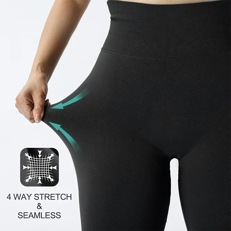 Seamless Knitted Fitness GYM Pants Women\'s High Waist and Hips Tight Peach Buttocks High Waist Nude Yoga Pants YP038