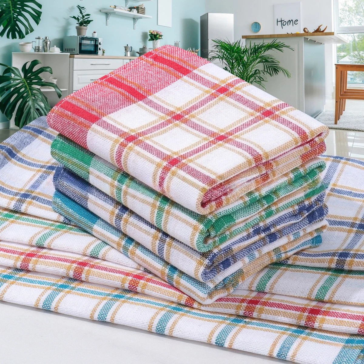 2/5/10 Stück Küchenputztücher – wiederverwendbare Mehrzweck-Geschirrtücher, Geschirrtücher und Gitterputzlappen (zufällige Farbe)