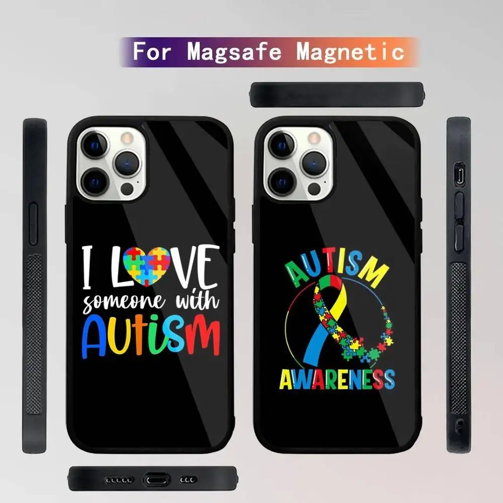 

Autism Awareness Phone Case For iPhone 16,15,14,13,12,11,Plus,Pro,Max Mini Magsafe Magnetic Wireless Charging