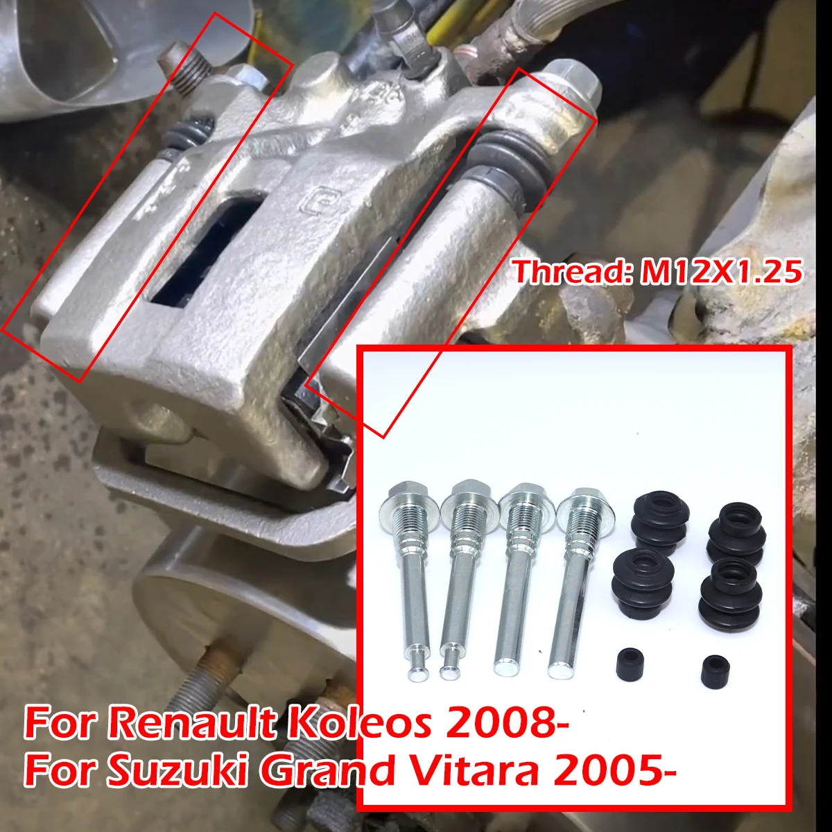 

For Renault Koleos 2008- Suzuki Grand Vitara 2005- Rear Brake Caliper Cylinder Slider Guide Pin Disc Housing Bolt Boot CKT1061