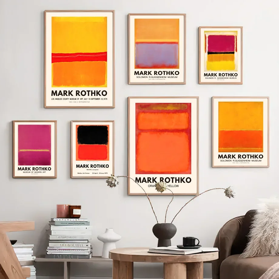 Mark Rothko Mid Century Abstract Expressionist Art Canvas Painting Exhibition Posters And Prints Wall Pictures For Bedroom Decor