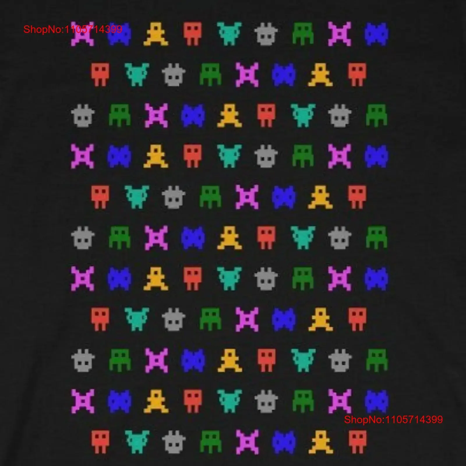 8 Bit Critters Gaming T Shirt Geek Murakami Inspired Classic vintage Washed graphic homme Slightly Top For Everyday Wear