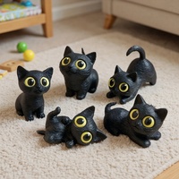 5PCS Cute 3D Printed Cat Decor Figurines Mini Cat Decor Statues for Home Living Room Desktop Charming Ornaments & Ideal Gift