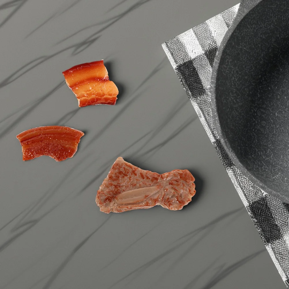 

10Pcs Hyperrealistic Pork Rib Artificial Braised Meat for Display Decoration Kitchen Cabinet Restaurant Culinary