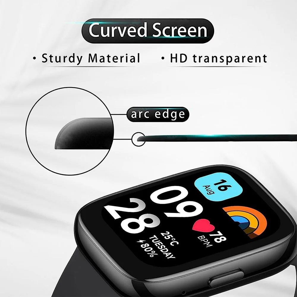 /5pcs 3d gebogene Verbund folie für Redmi Uhr 3 aktive Smartwatch Displays chutz folie Film Vollbild schutz nicht Glas