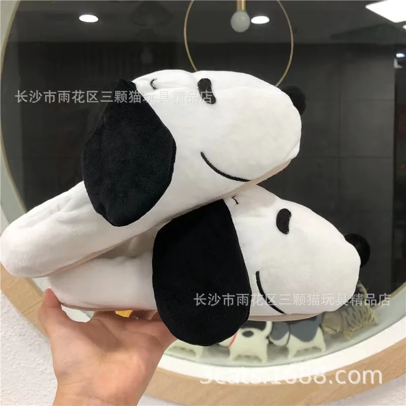 

Новинка Miniso Snoopy Плюшевые Тапочки для пар Мультяшные флисовые домашние хлопковые теплые тапочки зимние толстые на платформе Тапочки для косплея