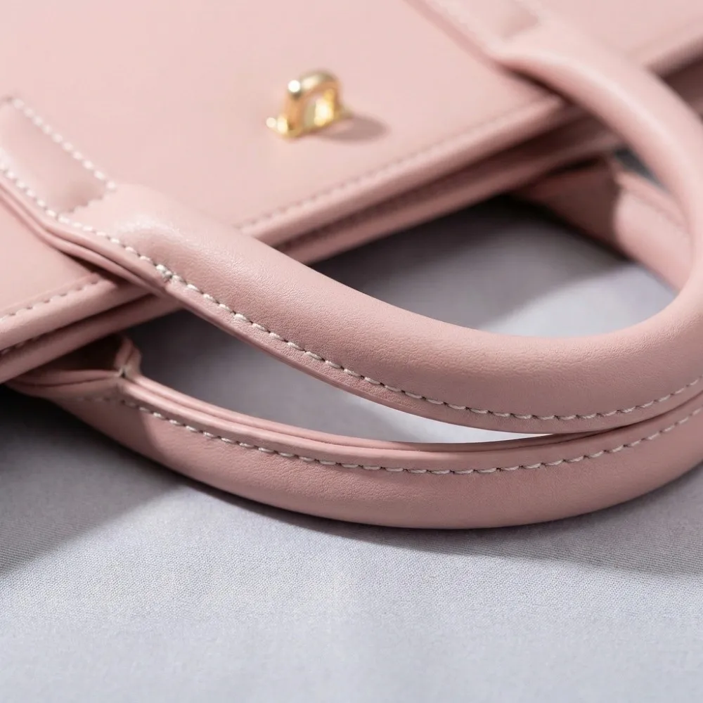 Fashion PU Laptop Sleeve Pink with Handle Protective Case Laptop Bag for for Macbook,Lenovo,Xiaomi,Huawei