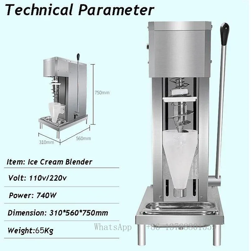 Commercial Swirl Yogurt Ice Cream Swirl Drill Machine With Nuts Fruits / Frozen Fruit Ice Cream Mixer