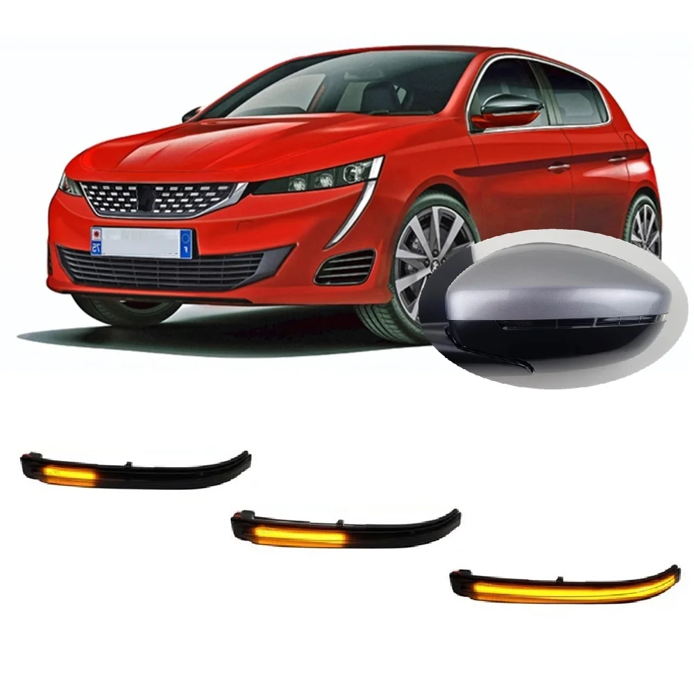 for PEUGEOT 308 II MK2 T9 2013 2014 2015 2016 2017 2018 2019 2020 2021 Dynamic Blinker Indicator Side Mirror Turn Light Signal