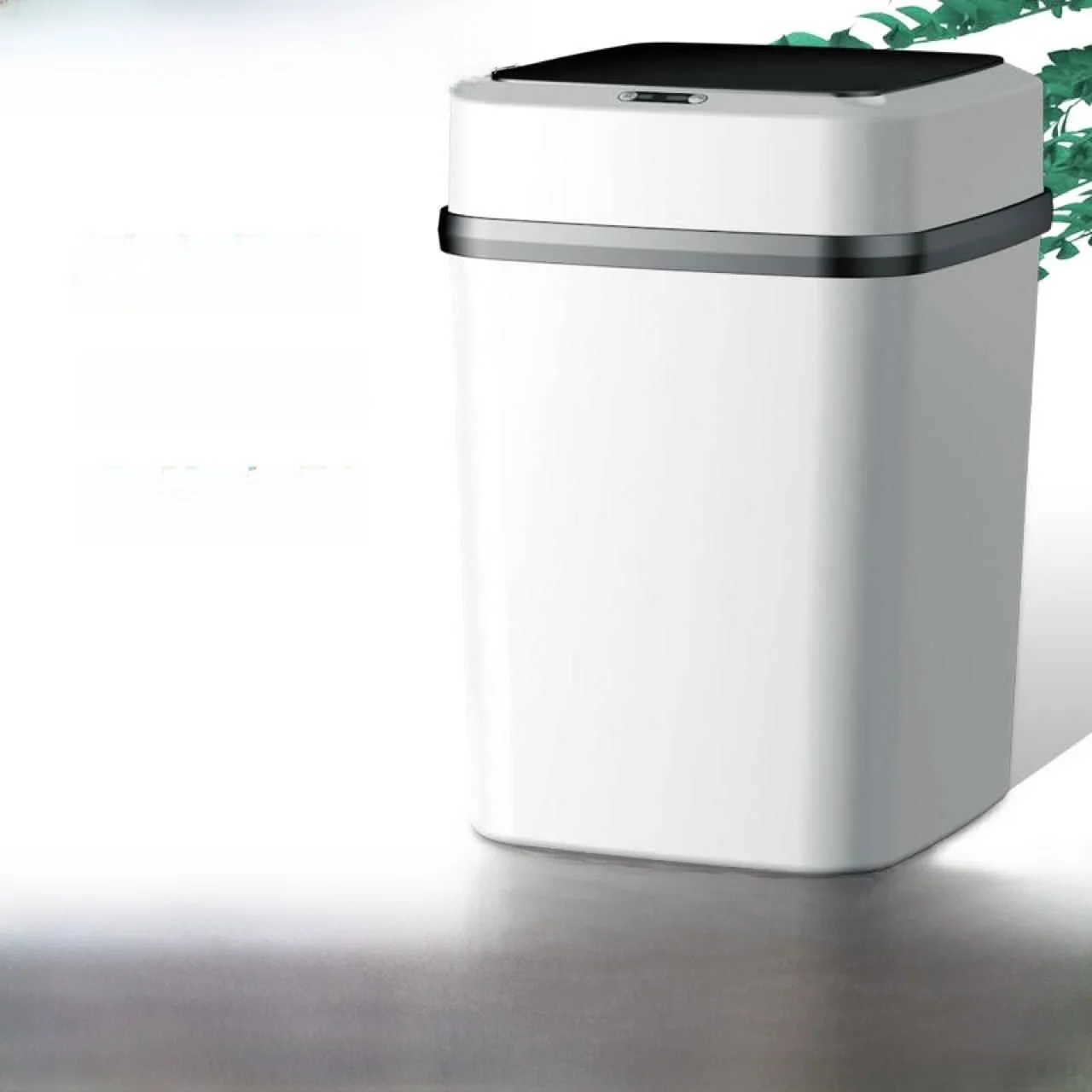 

Smart Sensor Trash Can Economic Home Use with Lid Living Room Bathroom Creative Smart Square Plastic Trash Can for Household ...