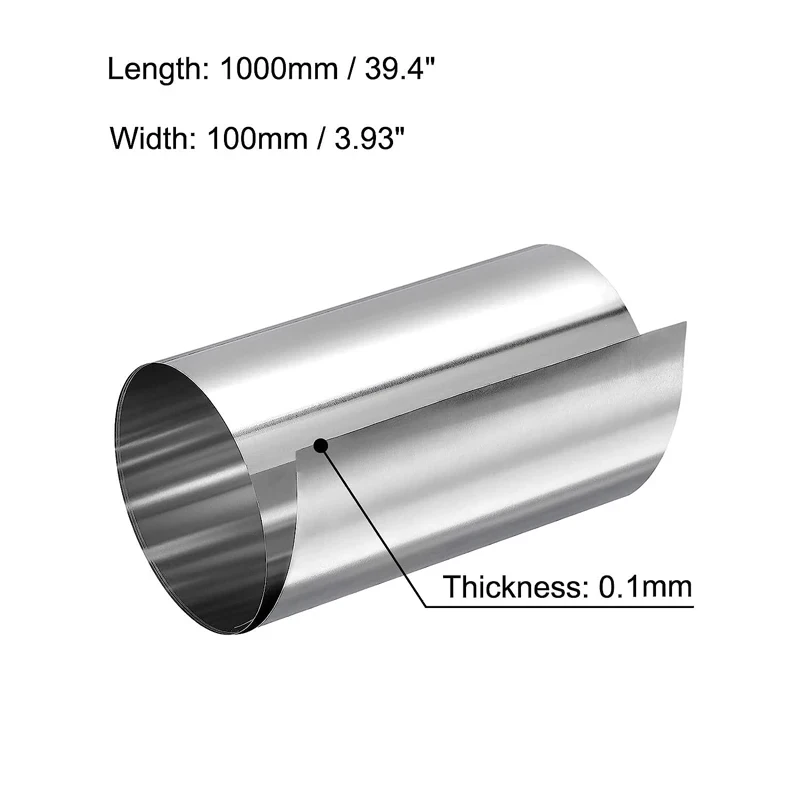 Foglio di lamina di titanio spesso 0.1mm 100x300mm materiale per la lavorazione dei metalli, lavorazione del titanio resistente alla corrosione